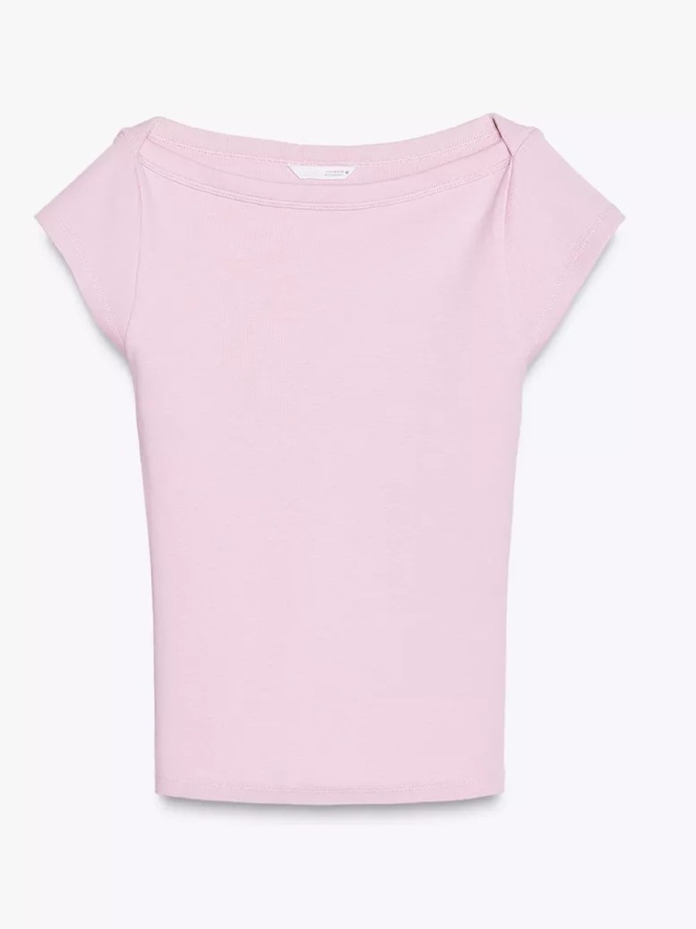 Zara Pink Boatneck Cap-Sleeve Top